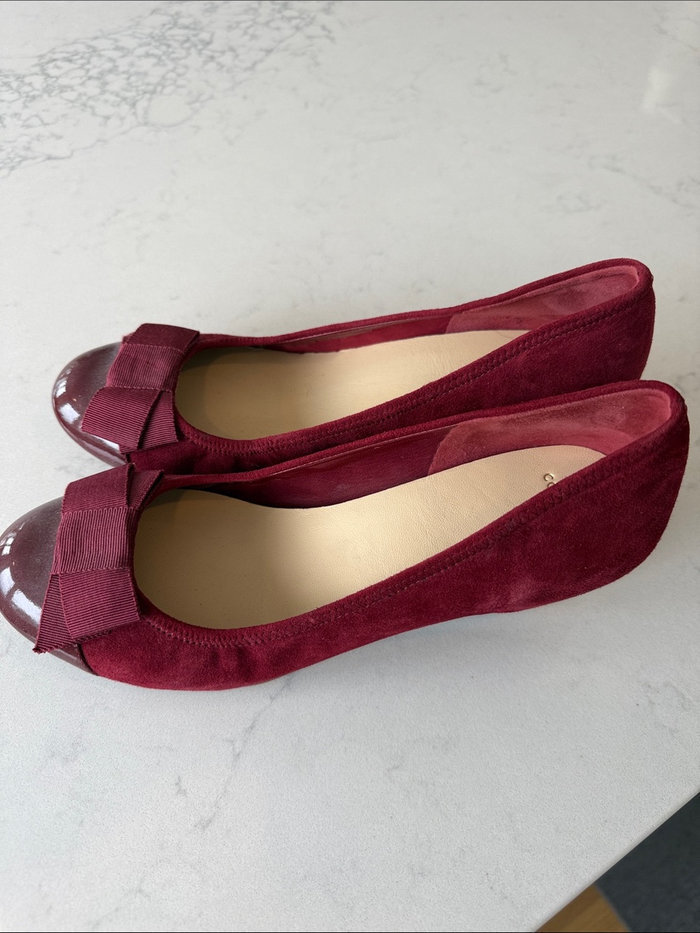 Cole Haan Wedge Pump, Size 8, deep red suede